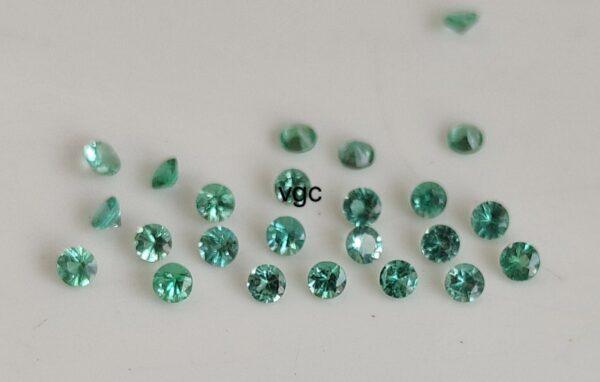 Natural Zambian Emerald Round Brilliant Cut 3 mm Round – Zambian Emerald Round 3mm
