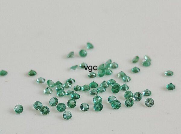 Natural Zambian Emerald Round Brilliant Cut 1.25 mm Round – Zambian Emerald Round 1.25mm