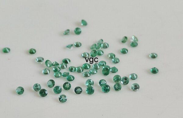 Natural Zambian Emerald Round Brilliant Cut 1.25 mm Round – Zambian Emerald Round 1.25mm