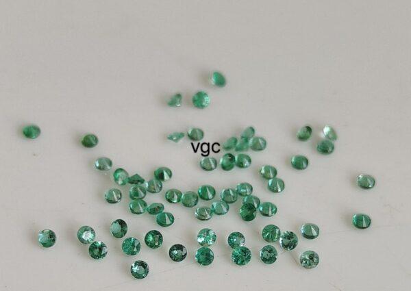 Natural Zambian Emerald Round Brilliant Cut 1.25 mm Round – Zambian Emerald Round 1.25mm