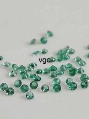 Natural Zambian Emerald Round Brilliant Cut 1 mm Round – Zambian Emerald Round 1mm