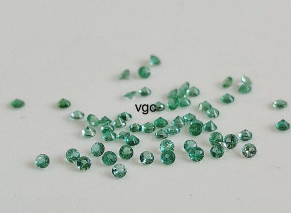 Natural Zambian Emerald Round Brilliant Cut 1.25 mm Round – Zambian Emerald Round 1.25mm