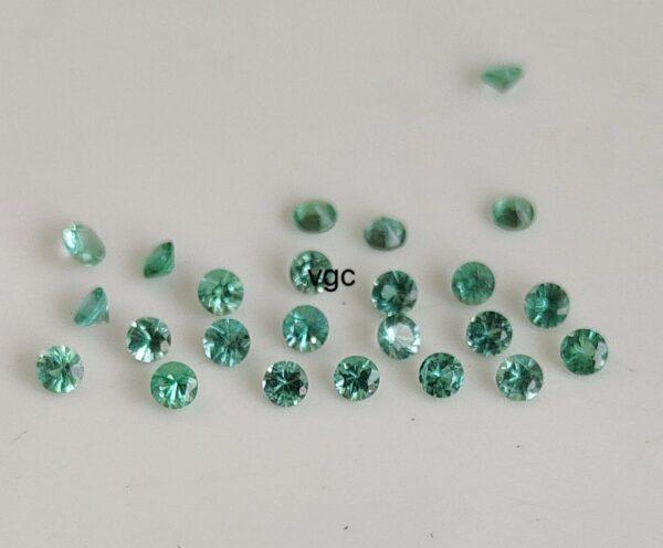 Natural Zambian Emerald Round Brilliant Cut 1.25 mm Round – Zambian Emerald Round 1.25mm