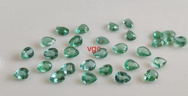 Natural Zambian Emerald Good Color Luster 3×5 mm Pear Cut Faceted – Zambian Emerald Pear 3x5mm