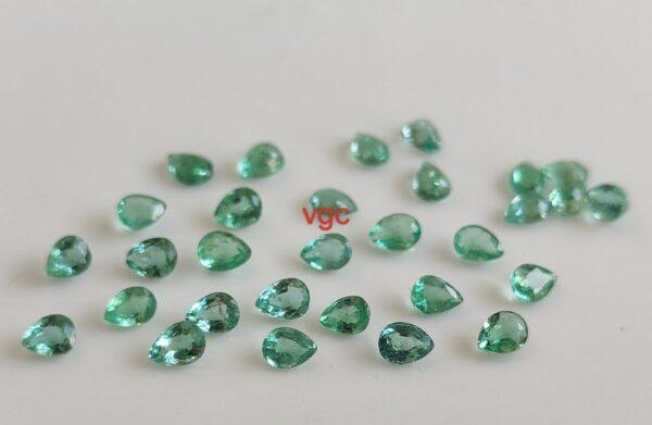 Natural Zambian Emerald Good Color Luster 3×5 mm Pear Cut Faceted – Zambian Emerald Pear 3x5mm