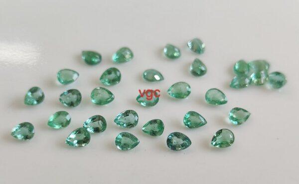 Natural Zambian Emerald Good Color Luster 3×5 mm Pear Cut Faceted – Zambian Emerald Pear 3x5mm
