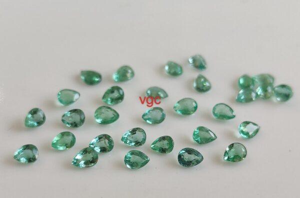 Natural Zambian Emerald Good Color Luster 3×5 mm Pear Cut Faceted – Zambian Emerald Pear 3x5mm
