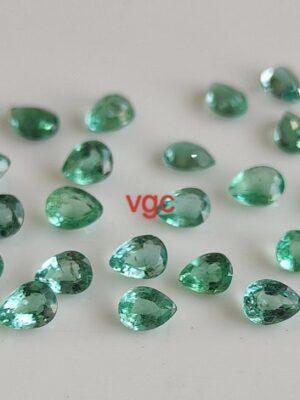 Natural Zambian Emerald Good Color Luster 5×7 mm Pear Cut Faceted – Zambian Emerald Pear 5x7mm