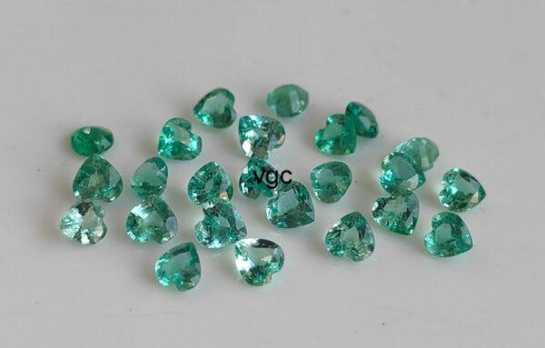Natural Rare Light Green Color Zambian Emerald Good Luster 4.5 mm Heart – Zambian Emerald Heart Shape 4.5×4.5mm