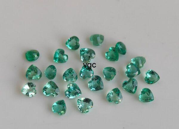Natural Rare Light Green Color Zambian Emerald Good Luster 4.5 mm Heart – Zambian Emerald Heart Shape 4.5×4.5mm