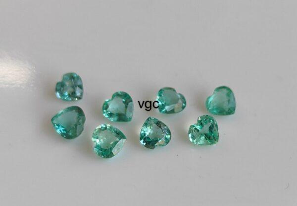 Natural Rare Light Green Color Zambian Emerald Good Luster 5 mm Heart – Zambian Emerald Heart Shape 5x5mm