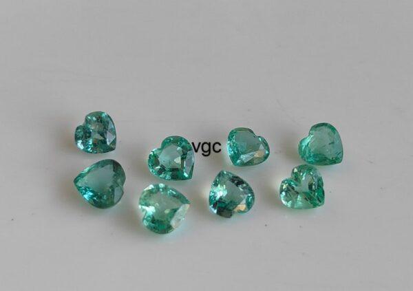 Natural Rare Light Green Color Zambian Emerald Good Luster 5 mm Heart – Zambian Emerald Heart Shape 5x5mm