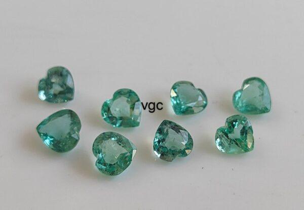 Natural Rare Light Green Color Zambian Emerald Good Luster 5 mm Heart – Zambian Emerald Heart Shape 5x5mm