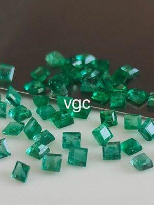 Natural Zambian Emerald 4 mm Square Cut Faceted – Zambian Emerald Square Shape 4x4mm