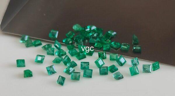 Natural Zambian Emerald 3 mm Square Cut Faceted – Zambian Emerald Square Shape 3x3mm