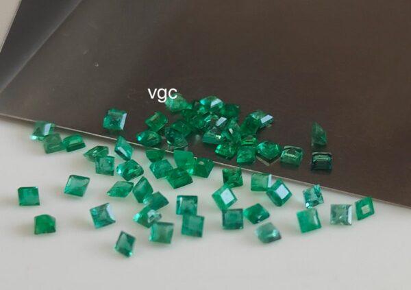 Natural Zambian Emerald 3 mm Square Cut Faceted – Zambian Emerald Square Shape 3x3mm