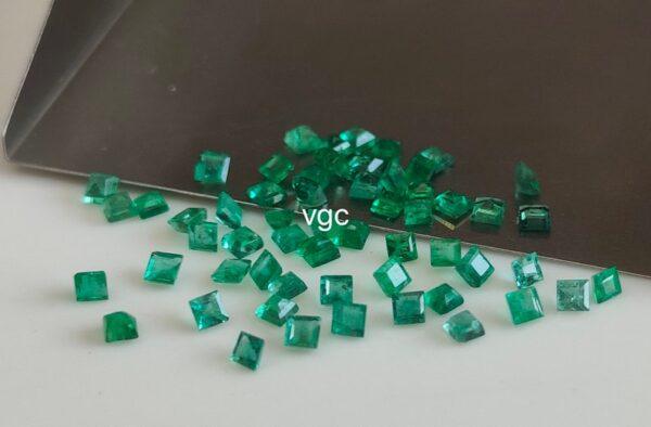 Natural Zambian Emerald 3 mm Square Cut Faceted – Zambian Emerald Square Shape 3x3mm