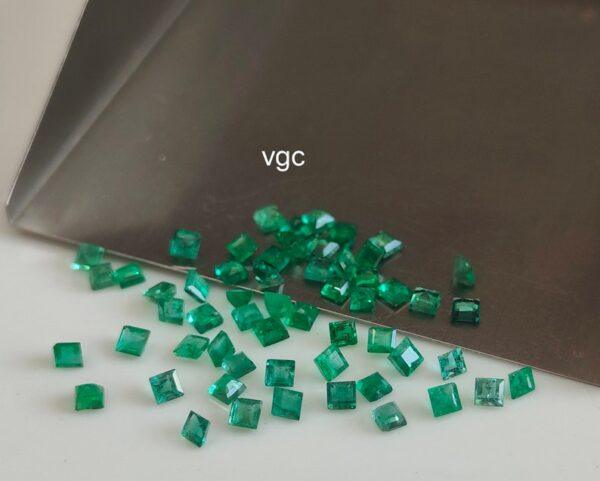 Natural Zambian Emerald 3 mm Square Cut Faceted – Zambian Emerald Square Shape 3x3mm