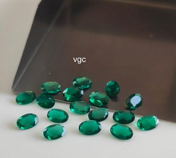 Super Top Quality Lab Created Emerald 5×7 mm Oval Faceted AAA Quality– Lab Made Emerald Oval 5x7mm