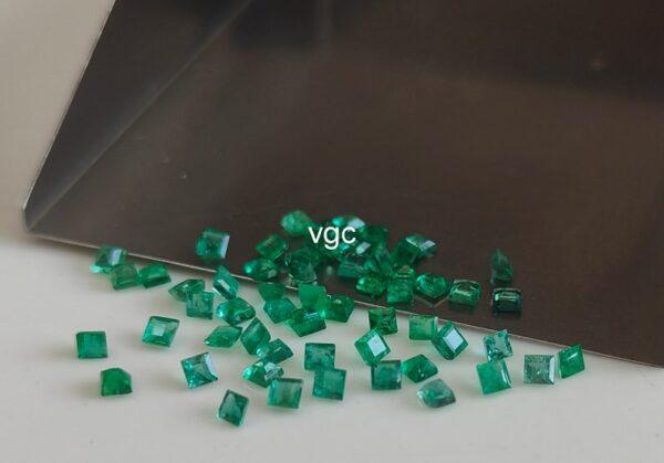 Natural Zambian Emerald 3 mm Square Cut Faceted – Zambian Emerald Square Shape 3x3mm