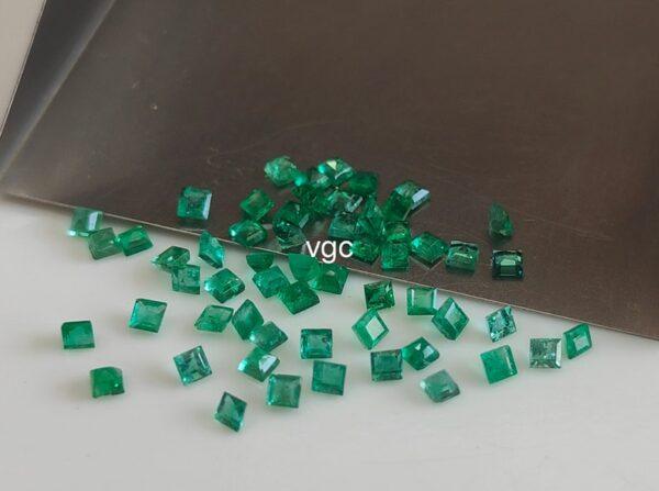 Natural Zambian Emerald 3 mm Square Cut Faceted – Zambian Emerald Square Shape 3x3mm