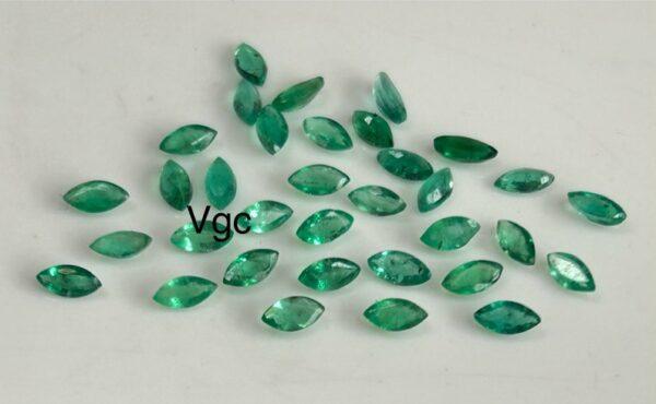 Natural Zambian Emerald Good Luster 2.5×5 mm Marquise Cut Faceted – Zambian Emerald Marquise Shape 2.5x5mm