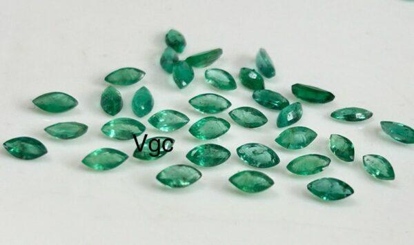 Natural Zambian Emerald Good Luster 2.5×5 mm Marquise Cut Faceted – Zambian Emerald Marquise Shape 2.5x5mm