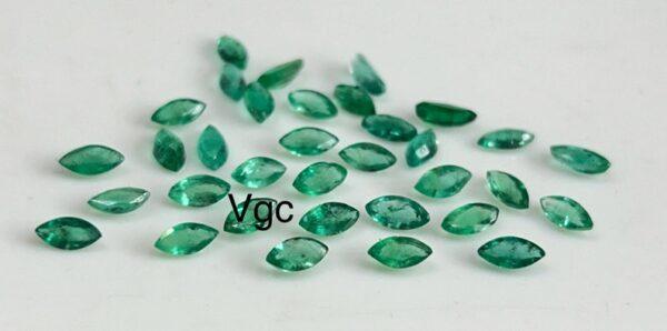 Natural Zambian Emerald Good Luster 2.5×5 mm Marquise Cut Faceted – Zambian Emerald Marquise Shape 2.5x5mm