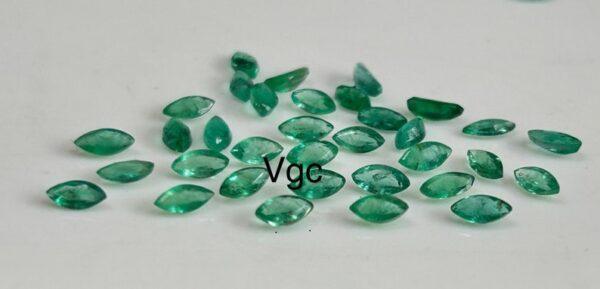 Natural Zambian Emerald Good Luster 2.5×5 mm Marquise Cut Faceted – Zambian Emerald Marquise Shape 2.5x5mm