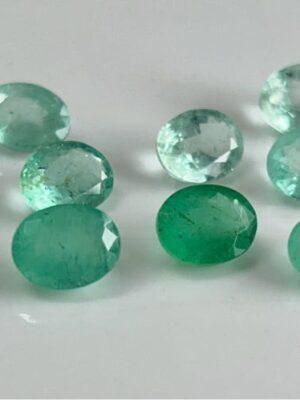 Natural Good Light Color Colombian 7×9 mm Oval Faceted Cut – Good Luster Colombian Emerald Oval 7x9mm