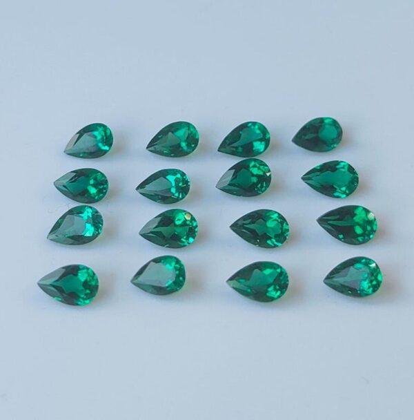Super Top Quality Lab Created Emerald 5×7 mm Pear Faceted AAA Quality– Lab Made Emerald Pear 5x7mm