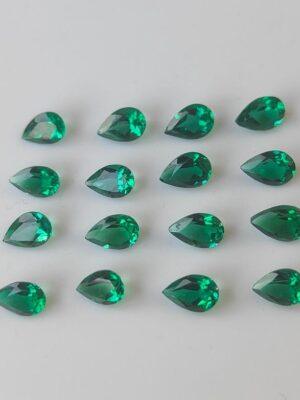 Super Top Quality Lab Created Emerald 5×7 mm Pear Faceted AAA Quality– Lab Made Emerald Pear 5x7mm