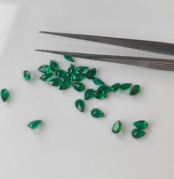 Super Top Quality Lab Created Emerald 5×7 mm Pear Faceted AAA Quality– Lab Made Emerald Pear 5x7mm