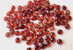 Natural Red Garnet 3mm Round Rose Cut AAA Quality – Red Garnet Faceted Round 3mm