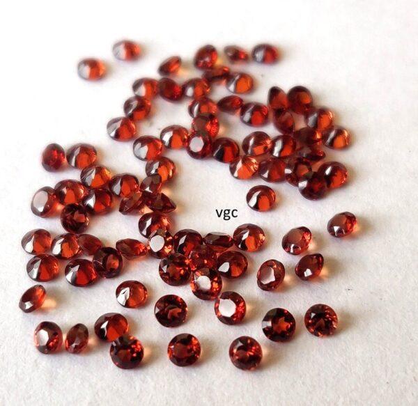 Natural Red Garnet 1.5mm Round Cut Faceted AAA Quality – Red Garnet Faceted Round 1.5mm