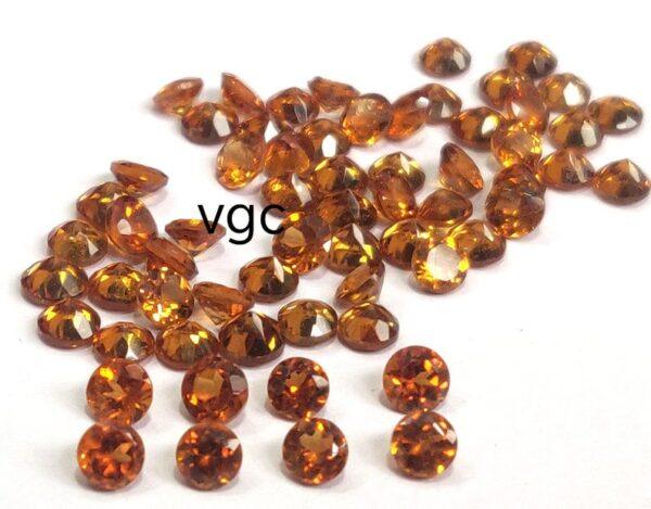 Natural Hessonite Garnet 3 mm Round Cut Faceted AAA Quality – Orange Garnet Faceted Round 3mm