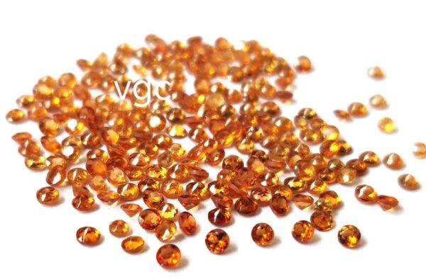 Natural Hessonite Garnet 1.75 mm Round Cut Faceted AAA Quality – Orange Garnet Faceted Round 1.75mm