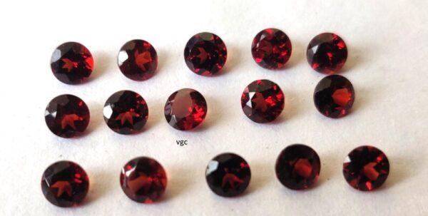Natural Red Garnet 2.5mm Round Cut Faceted AAA Quality – Red Garnet Faceted Round 2.5mm