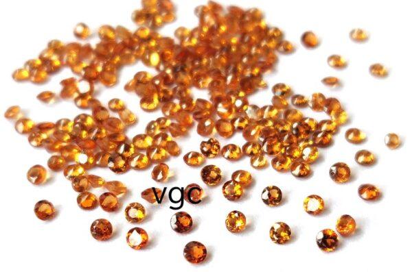 Natural Hessonite Garnet 1.75 mm Round Cut Faceted AAA Quality – Orange Garnet Faceted Round 1.75mm