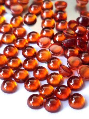 Natural Hessonite Garnet 6 mm Round Cabochon AAA Quality – Orange Garnet Cabochon Round 6mm