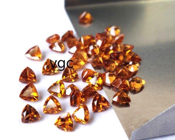 Natural Hessonite Garnet 6 mm Trillion Cut Faceted AAA Quality – Orange Garnet Faceted Trillion 6mm