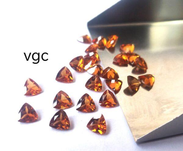 Natural Hessonite Garnet 6 mm Trillion Cut Faceted AAA Quality – Orange Garnet Faceted Trillion 6mm