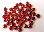 Natural Red Garnet 3mm Round Rose Cut AAA Quality – Red Garnet Faceted Round 3mm