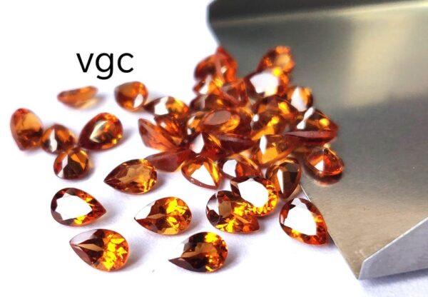 Natural Hessonite Garnet 3×5 mm Pear Cut Faceted AAA Quality – Orange Garnet Faceted Pear 3x5mm