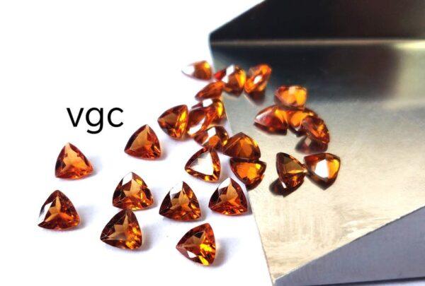 Natural Hessonite Garnet 6 mm Trillion Cut Faceted AAA Quality – Orange Garnet Faceted Trillion 6mm