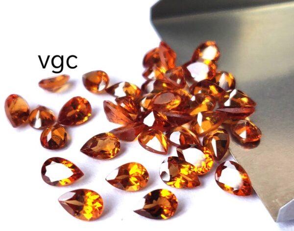 Natural Hessonite Garnet 3×5 mm Pear Cut Faceted AAA Quality – Orange Garnet Faceted Pear 3x5mm