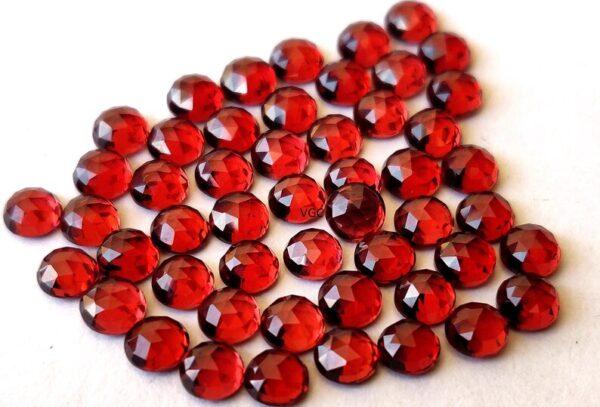 Natural Red Garnet 3mm Round Rose Cut AAA Quality – Red Garnet Faceted Round 3mm