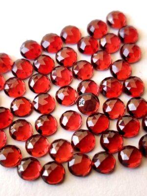Natural Red Garnet 4 mm Round Rose Cut AAA Quality – Red Garnet Faceted Round 4mm