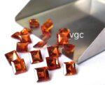 Natural Hessonite Garnet 6 mm Square Cut Faceted AAA Quality – Orange Garnet Faceted Square 6mm