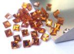 Natural Hessonite Garnet 6 mm Square Cut Faceted AAA Quality – Orange Garnet Faceted Square 6mm
